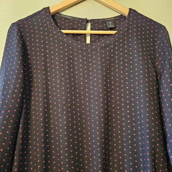 Scotch & Soda Stars Print Long Sleeve Low Waist Mini Ruffled Dress Size Medium. - Picture 7 of 16
